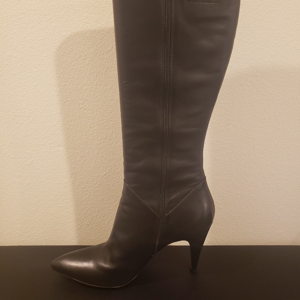 Via Spiga Leather Stiletto Knee High Boots - Picture 2 of 8